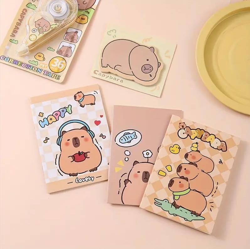 Capybara-Themed 13 and 7pcs Stationery Set, Perfect gift for Christmas, stationary gift bundle