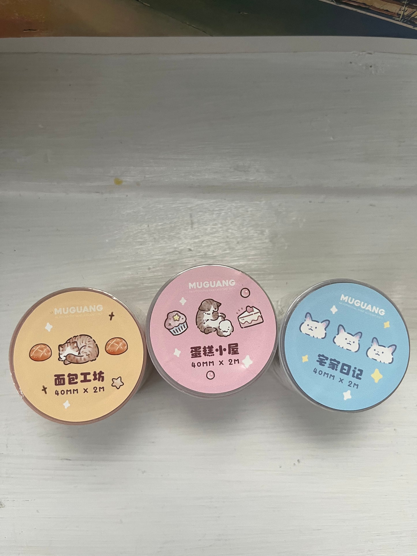 Kawaii Klistemärkes Rullar --  Mat, efterrätt och katt design
