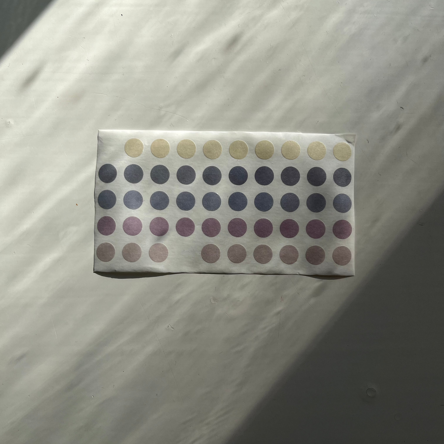 Pastel coloured circle sticker die cut roll